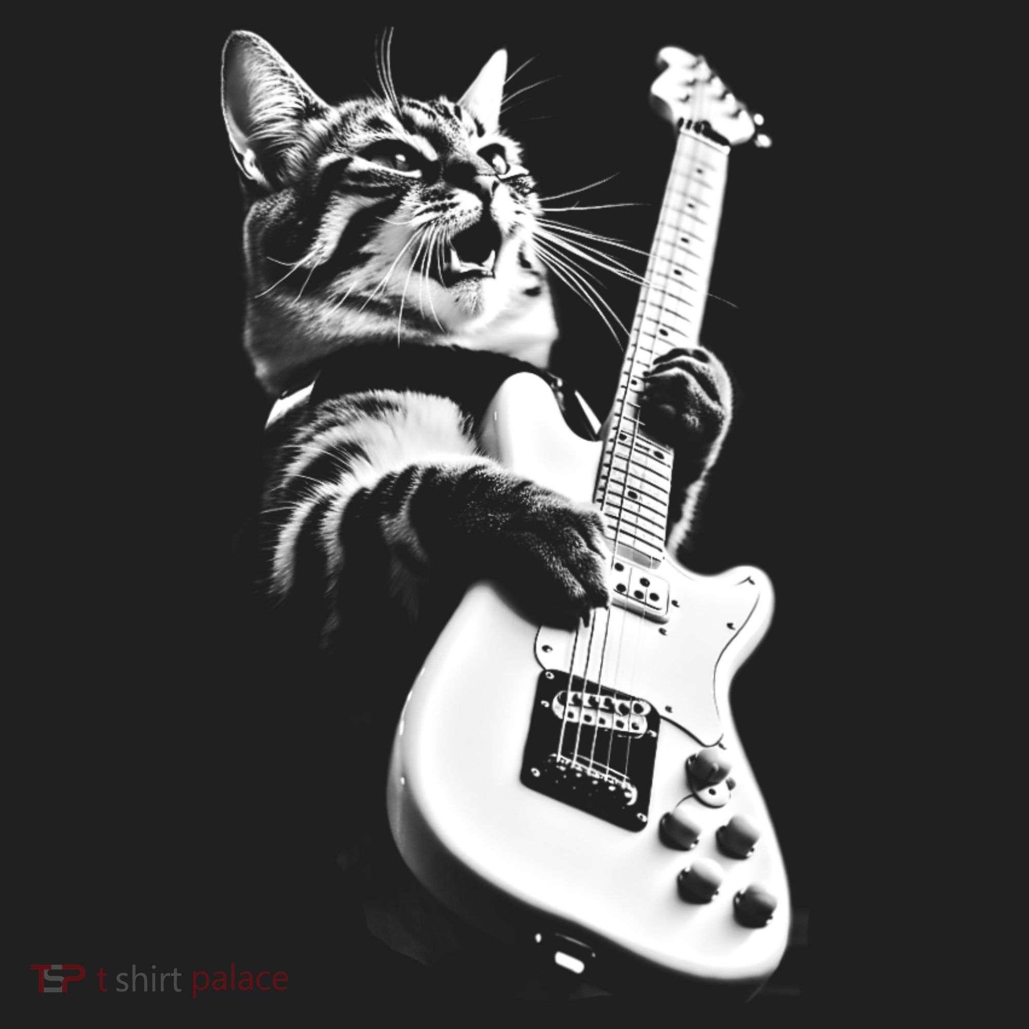Rock Cat Playing Guitar Hat