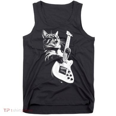 Rock Cat Playing Guitar Tank Top