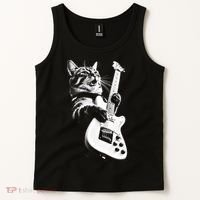 Rock Cat Playing Guitar Tank Top thumb 2