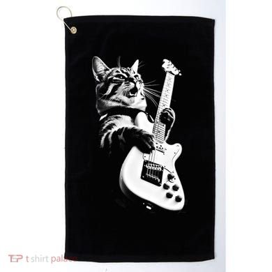 Rock Cat Playing Guitar Golf Towel