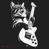 Rock Cat Playing Guitar Golf Towel thumb 3