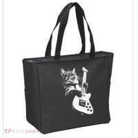 Rock Cat Playing Guitar Tote Bag thumb 2
