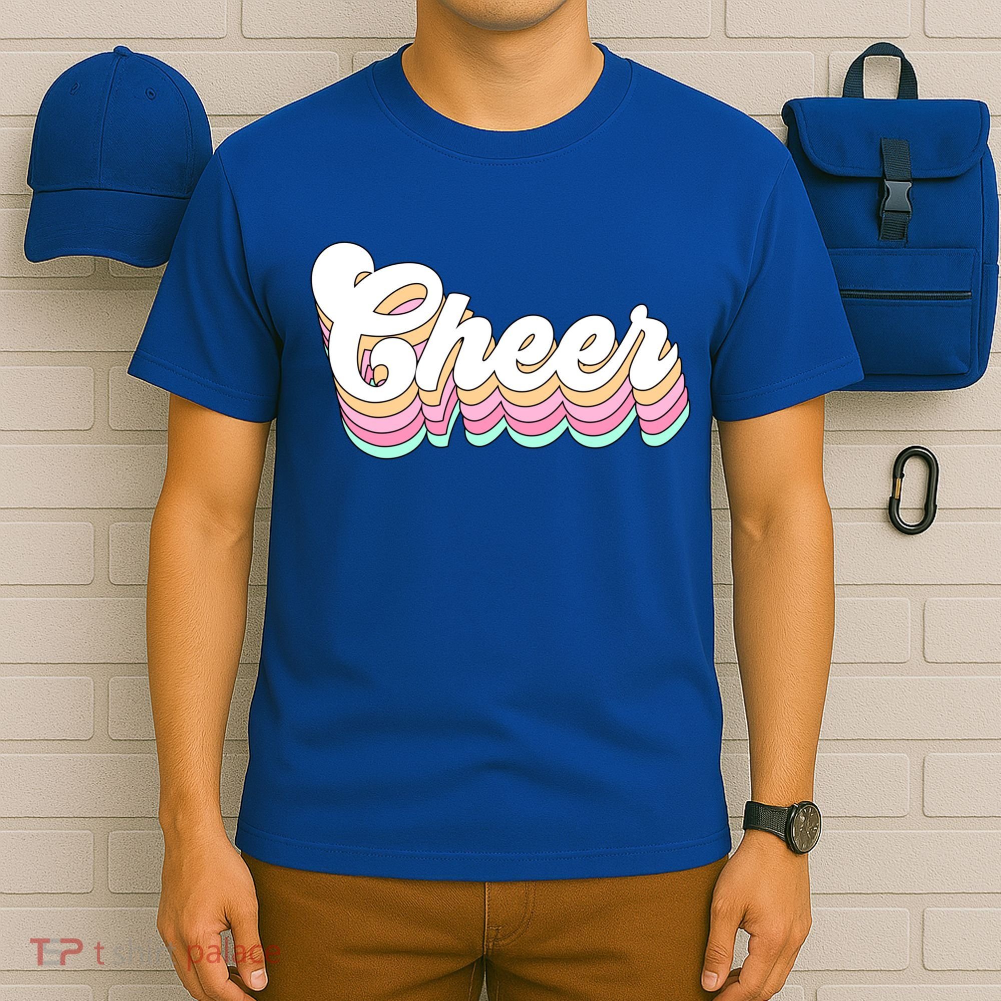 Retro Cheer Pastel For Cheerleaders Teen Girls Aesthetic Gift T-Shirt