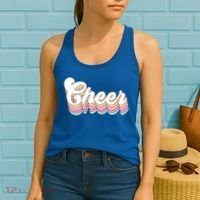 Retro Cheer Pastel For Cheerleaders Teen Girls Aesthetic Gift Women's Tank Top thumb 2
