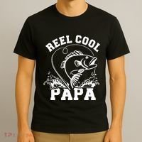 Reel cool Papa dad fishing T-Shirt thumb 3