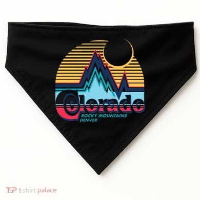 Retro Colorado Rocky Mountains USA-Made Doggie Bandana