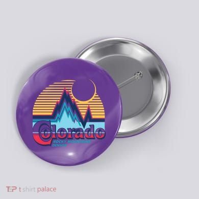 Retro Colorado Rocky Mountains Button