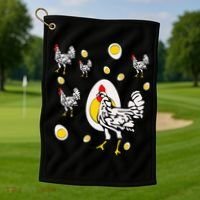 Roseanne Chicken Retro Chickens Golf Towel thumb 1
