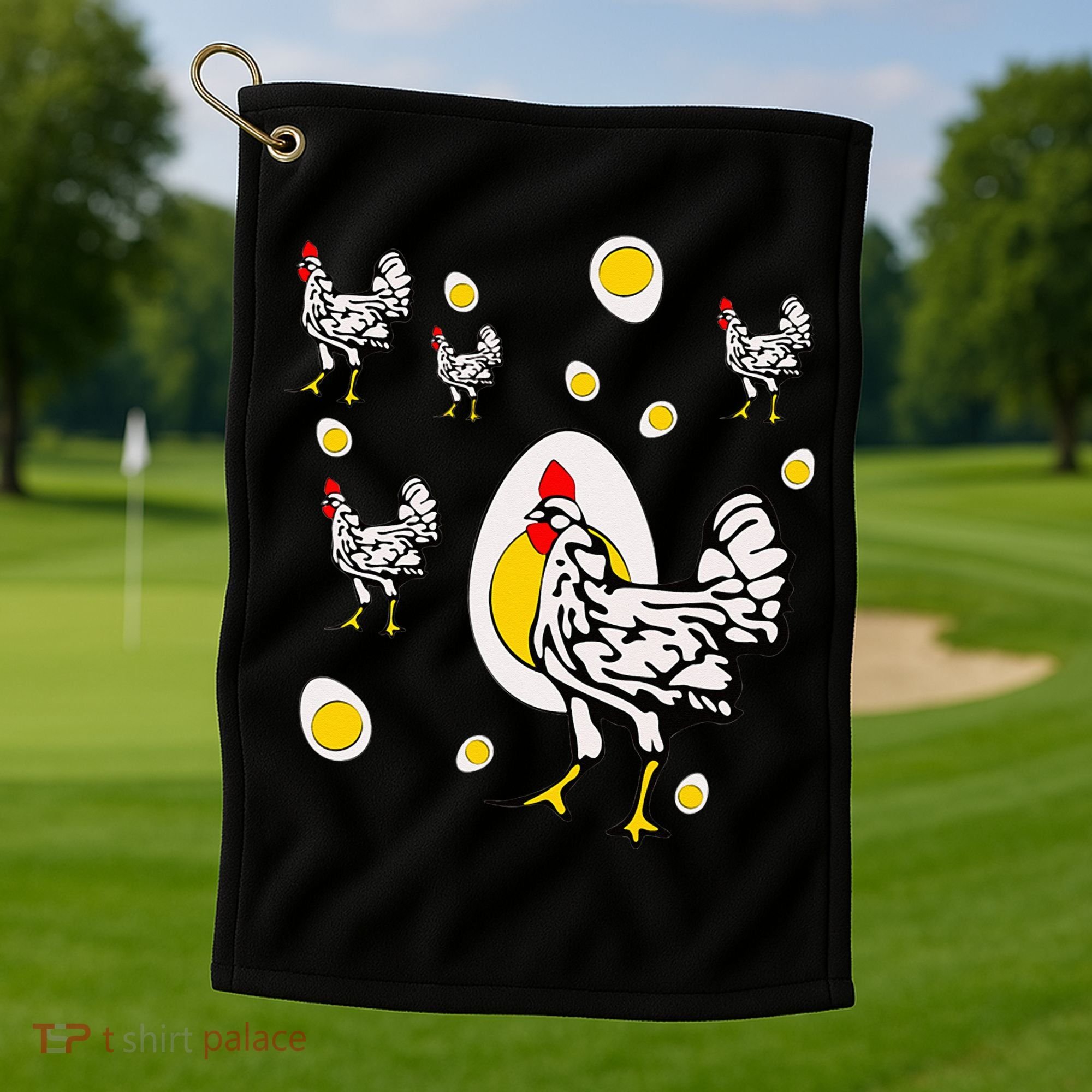 Roseanne Chicken Retro Chickens Golf Towel