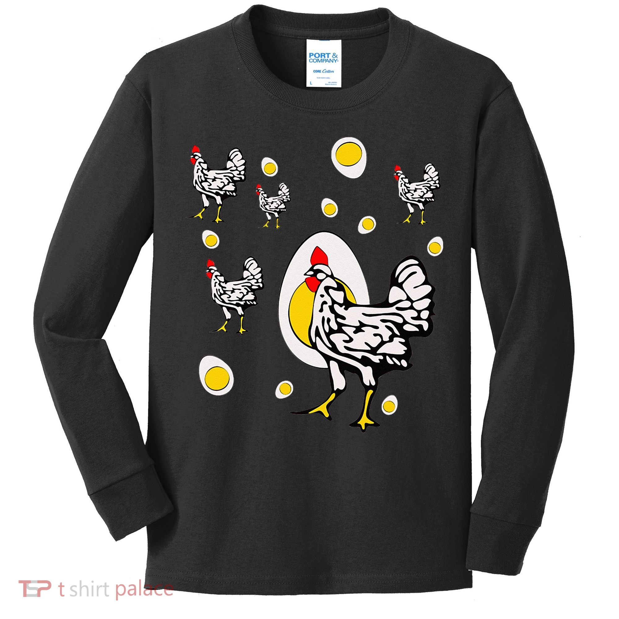 Roseanne Chicken Retro Chickens Kids Long Sleeve Shirt
