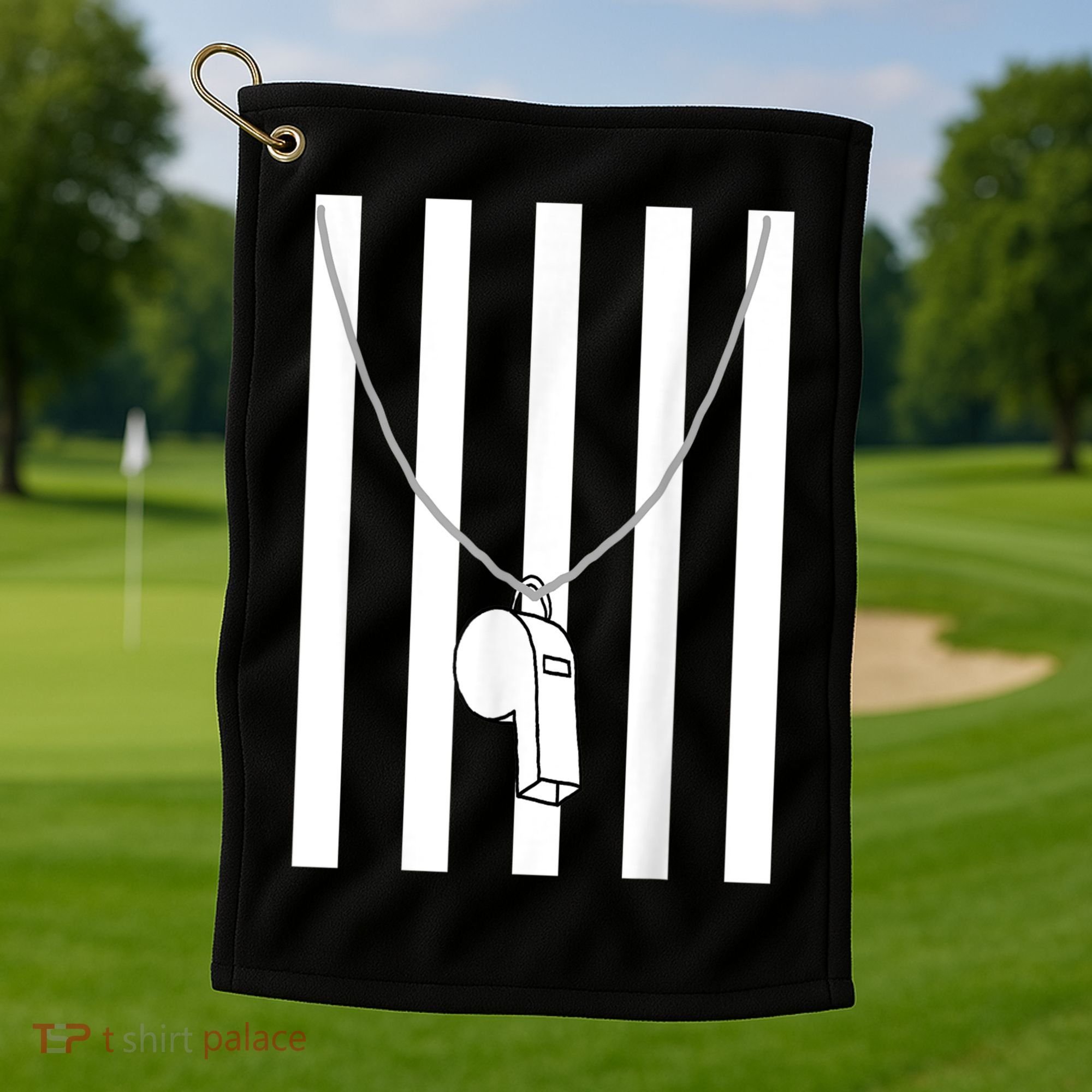 Referee Costume Ref Whistle Refereeing Linesman Umpire Golf Towel