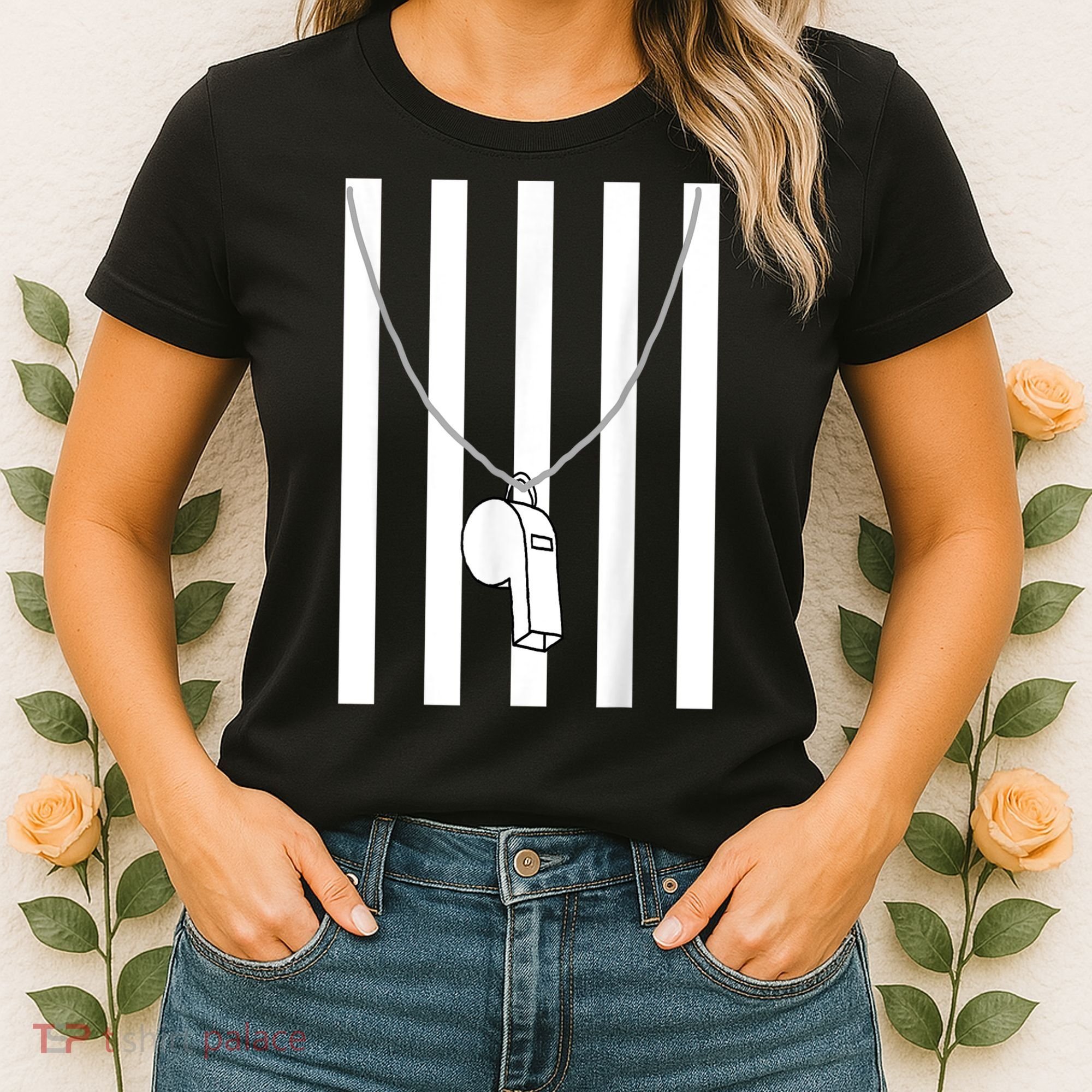 Referee Costume Ref Whistle Refereeing Linesman Umpire Women's T-Shirt