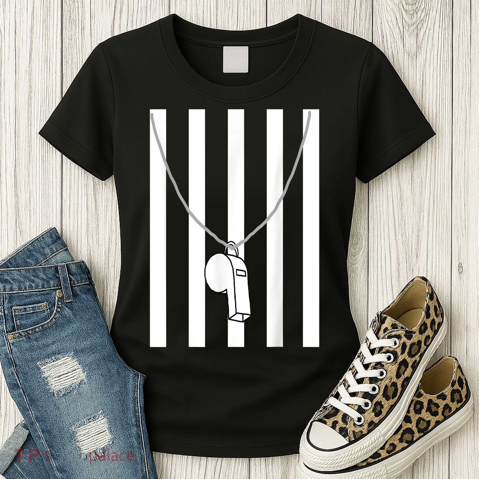 Referee Costume Ref Whistle Refereeing Linesman Umpire Women's T-Shirt