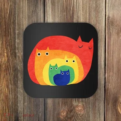 Rainbow Cats Coaster