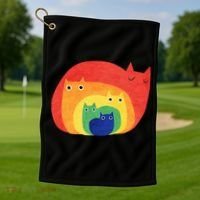 Rainbow Cats Golf Towel thumb 1