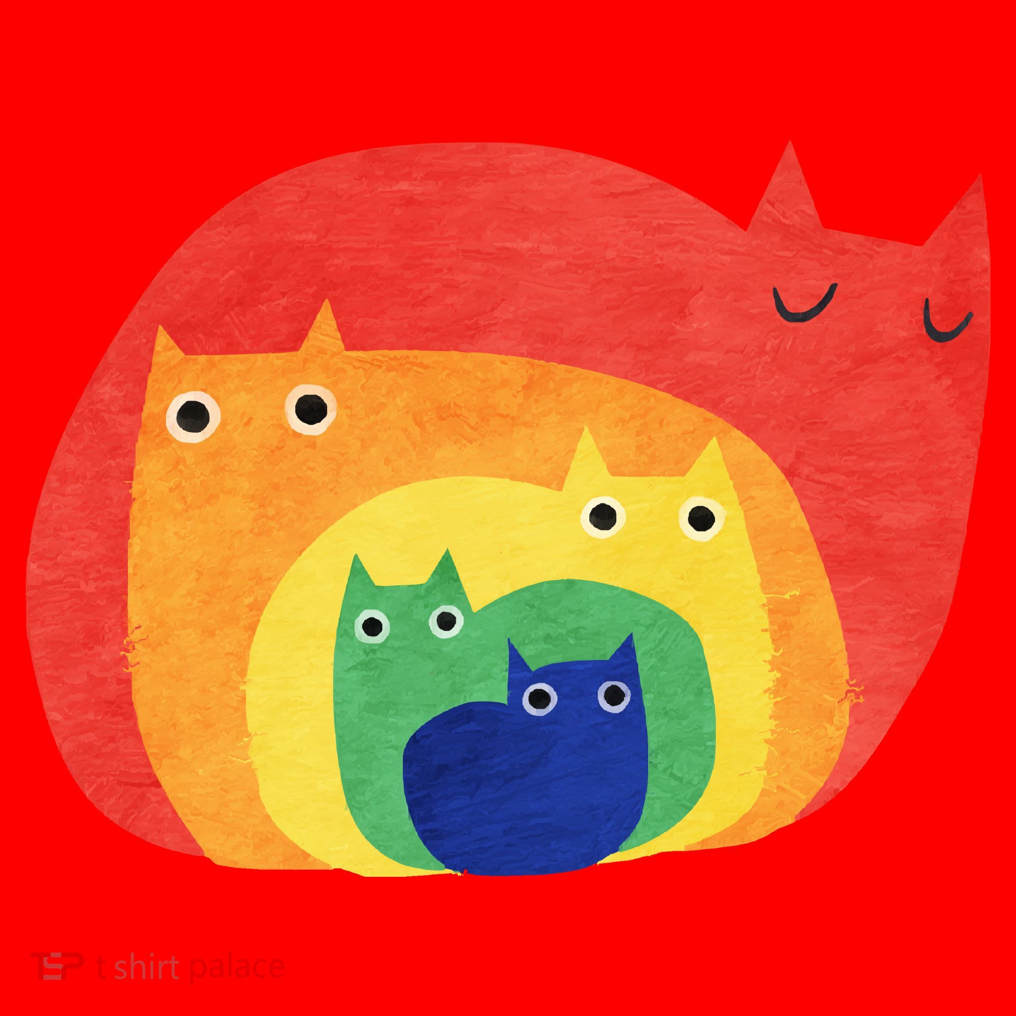 Rainbow Cats Santa Hat