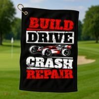 Rc Car Racing Build Drive Crash Repair Remote Control Buggy Gift Golf Towel thumb 1