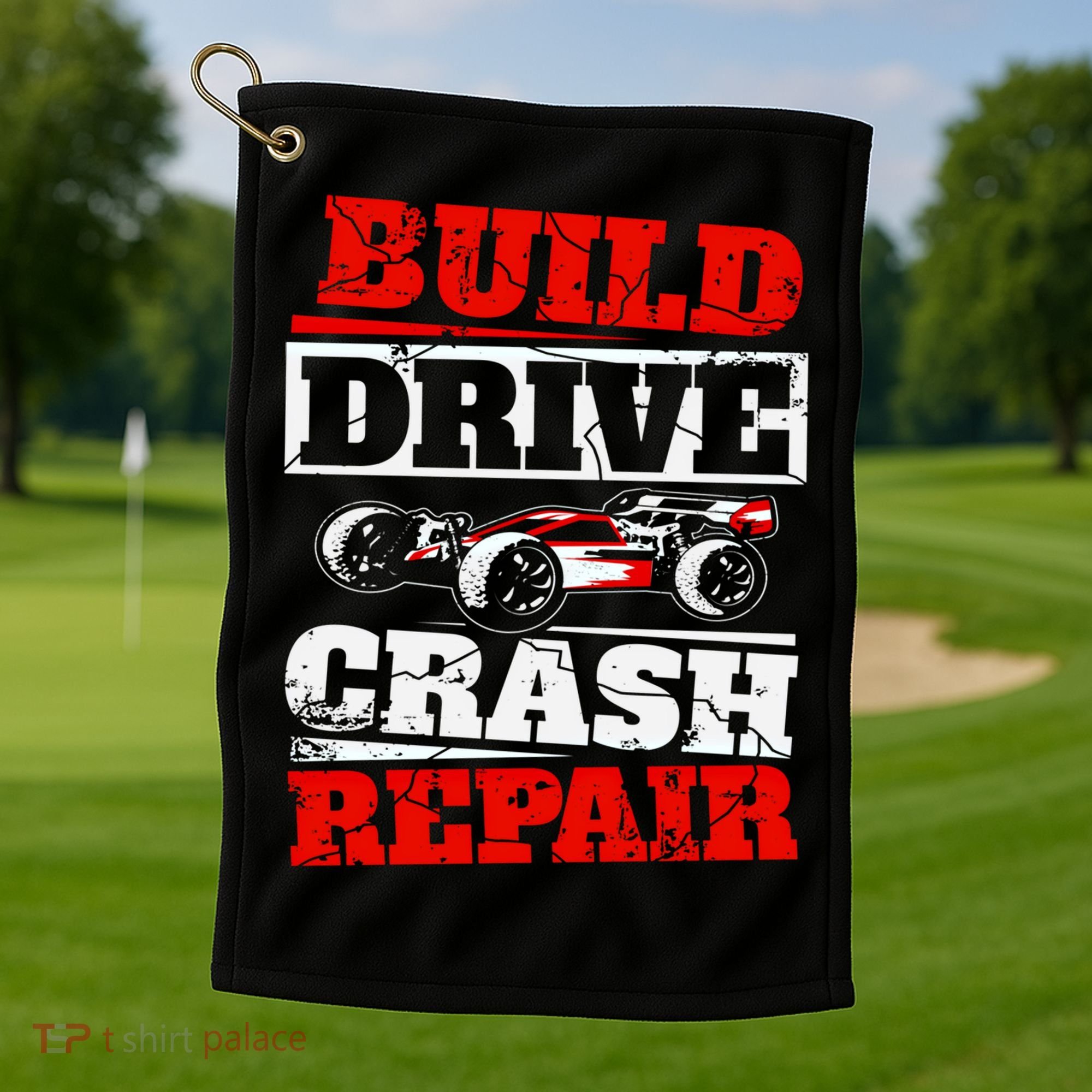 Rc Car Racing Build Drive Crash Repair Remote Control Buggy Gift Golf Towel