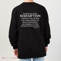 Redeemed Collection Redeemed By The Blood Of Jesus Ephesians 1:7 Front And Back Women's Sweatshirt thumb 1