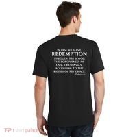 Redeemed Collection Redeemed By The Blood Of Jesus Ephesians 1:7 Front And Back T-Shirt thumb 1