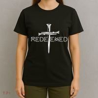 Redeemed Collection Redeemed By The Blood Of Jesus Ephesians 1:7 Front And Back T-Shirt thumb 4
