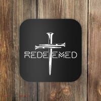 Redeemed Collection Redeemed By The Blood Of Jesus Ephesians 1:7 Front And Back Coaster thumb 0