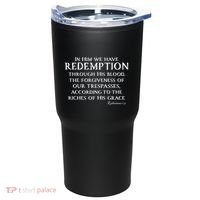 Redeemed Collection Redeemed By The Blood Of Jesus Ephesians 1:7 Front And Back Tumbler thumb 1
