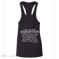 Redeemed Collection Redeemed By The Blood Of Jesus Ephesians 1:7 Front And Back Women's Tank Top thumb 4