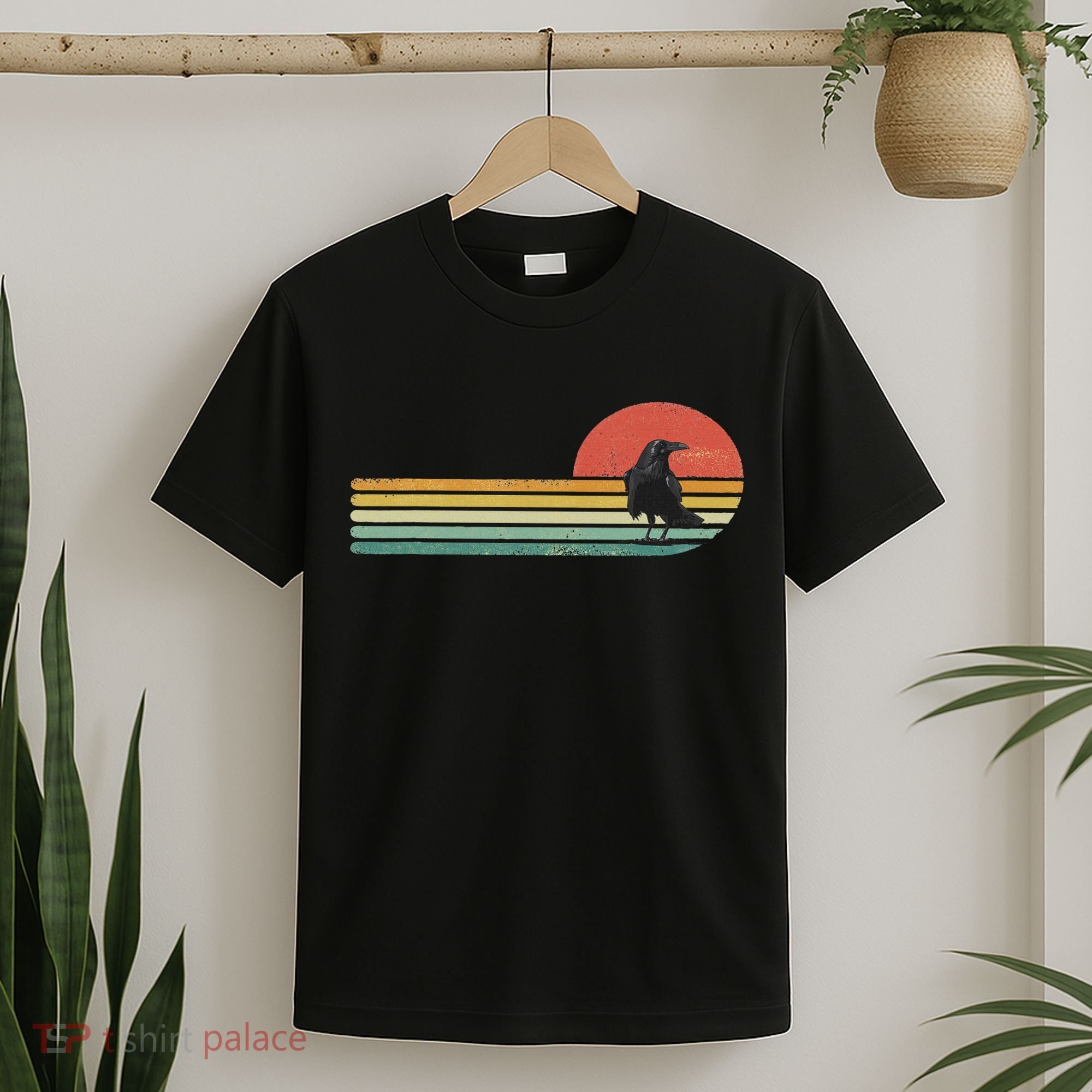 Raven Crow Retro Style Animal Bird Lover Bird Watcher T-Shirt
