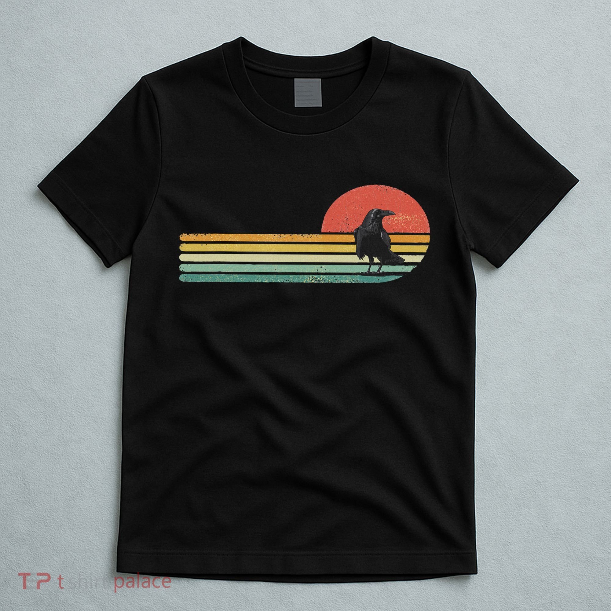 Raven Crow Retro Style Animal Bird Lover Bird Watcher T-Shirt