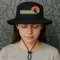 Raven Crow Retro Style Animal Bird Lover Bird Watcher Bucket Hat thumb 3