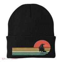Raven Crow Retro Style Animal Bird Lover Bird Watcher Beanie thumb 0