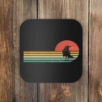 Raven Crow Retro Style Animal Bird Lover Bird Watcher Coaster thumb 0