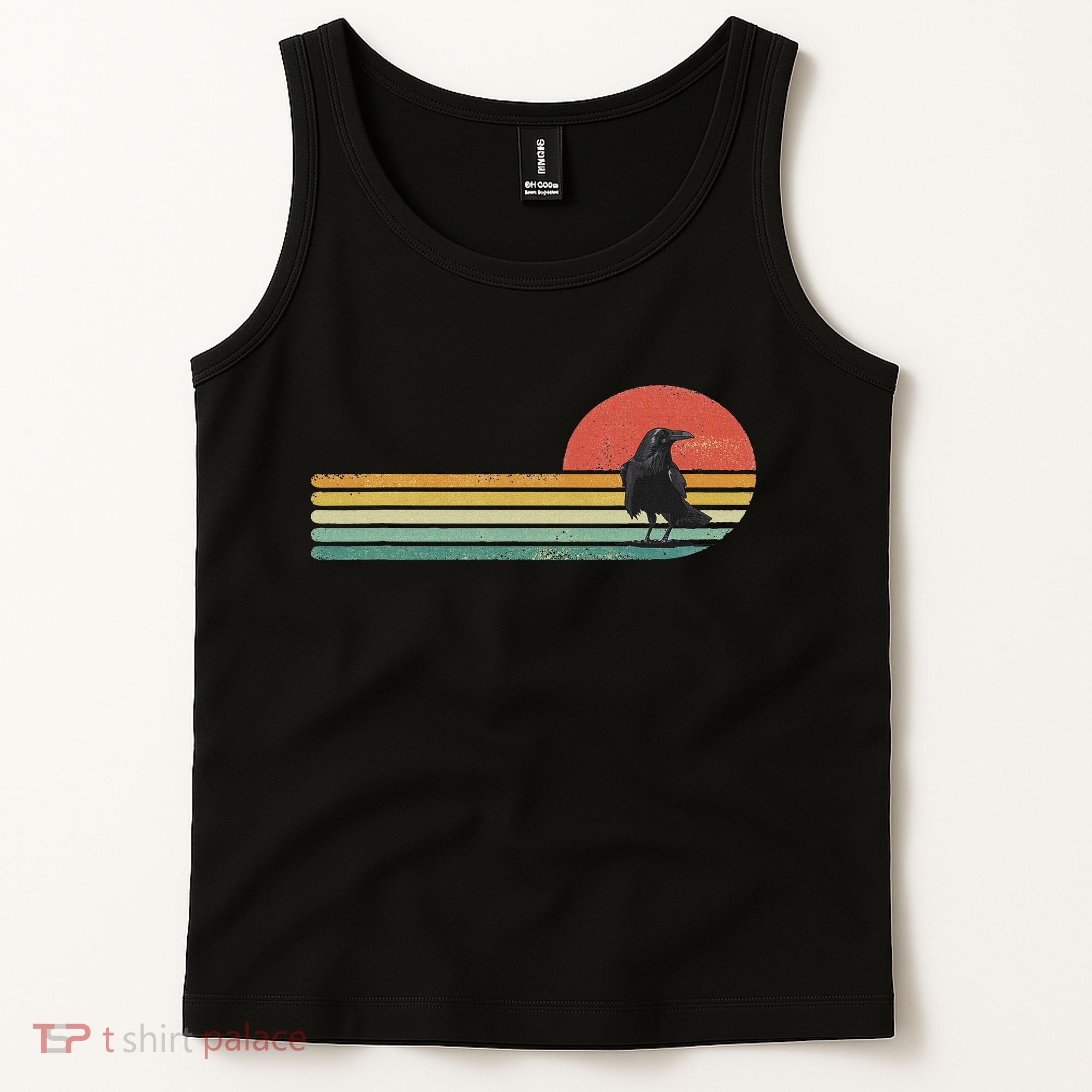 Raven Crow Retro Style Animal Bird Lover Bird Watcher Tank Top