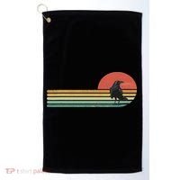 Raven Crow Retro Style Animal Bird Lover Bird Watcher Golf Towel thumb 0