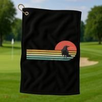 Raven Crow Retro Style Animal Bird Lover Bird Watcher Golf Towel thumb 1