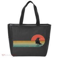 Raven Crow Retro Style Animal Bird Lover Bird Watcher Tote Bag thumb 0