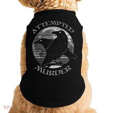 Raven Crow Retro Moon Attempted Murder Wiccan Pagan Doggie Tank