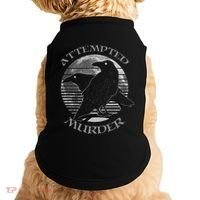 Raven Crow Retro Moon Attempted Murder Wiccan Pagan Doggie Tank thumb 0