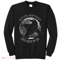 Raven Crow Retro Moon Attempted Murder Wiccan Pagan Sweatshirt thumb 0