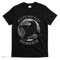 Raven Crow Retro Moon Attempted Murder Wiccan Pagan T-Shirt thumb 0