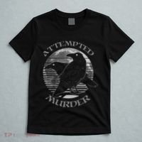 Raven Crow Retro Moon Attempted Murder Wiccan Pagan T-Shirt thumb 5