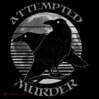 Raven Crow Retro Moon Attempted Murder Wiccan Pagan Button thumb 1