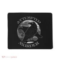Raven Crow Retro Moon Attempted Murder Wiccan Pagan Mousepad thumb 0