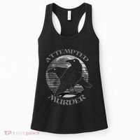 Raven Crow Retro Moon Attempted Murder Wiccan Pagan Women's Tank Top thumb 0