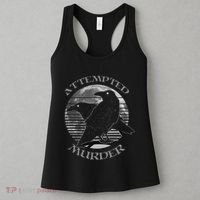 Raven Crow Retro Moon Attempted Murder Wiccan Pagan Women's Tank Top thumb 3