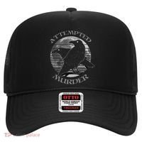 Raven Crow Retro Moon Attempted Murder Wiccan Pagan Hat thumb 0