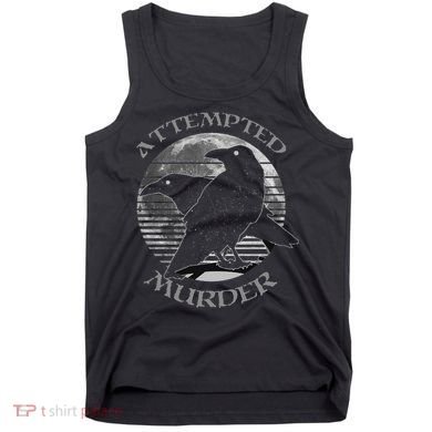 Raven Crow Retro Moon Attempted Murder Wiccan Pagan Tank Top