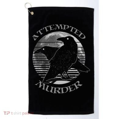 Raven Crow Retro Moon Attempted Murder Wiccan Pagan Golf Towel