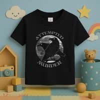 Raven Crow Retro Moon Attempted Murder Wiccan Pagan Toddler T-Shirt thumb 3